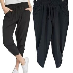 prAna Midtown Cropped Jogger Pants Women's Small Gray Athleisure Travel Yoga